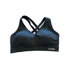 Yvette Sports Bra Size 3X High Impact Supportive Black Criss Cross Straps